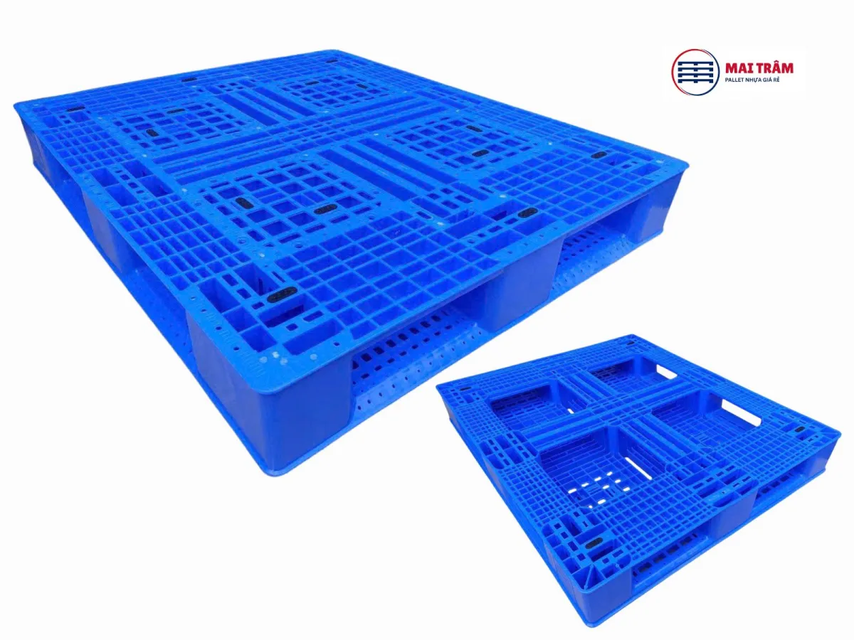 Pallet Nhựa 1200x1100x150mm HDPE Tái Sinh + Nguyên Sinh Mới