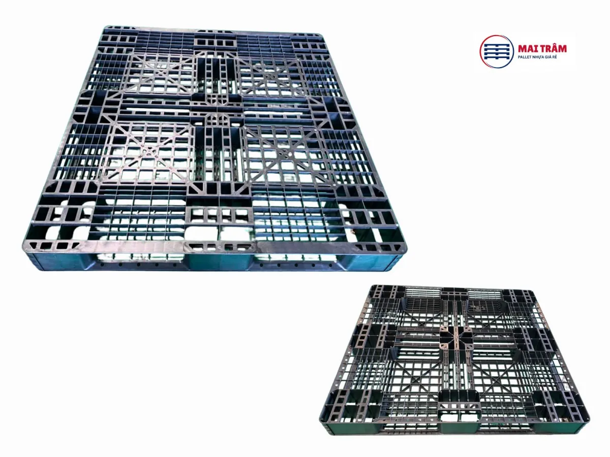Pallet Nhựa 1100x1200x120mm HDPE Tái Sinh (Chuyên Dùng Xuất Khẩu)