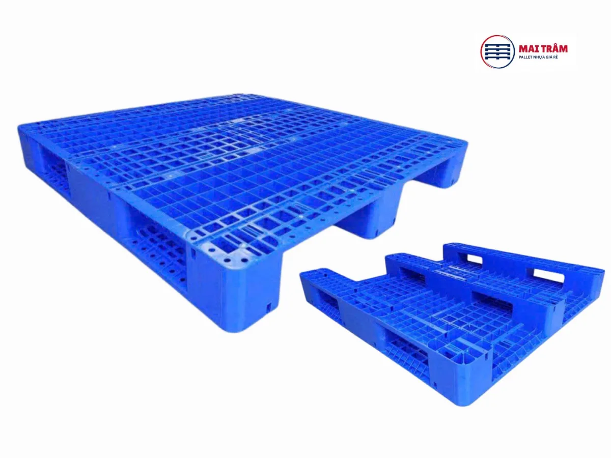 Pallet Nhựa 1200x1200x155mm HDPE Tái Sinh + Nguyên Sinh Mới 100%