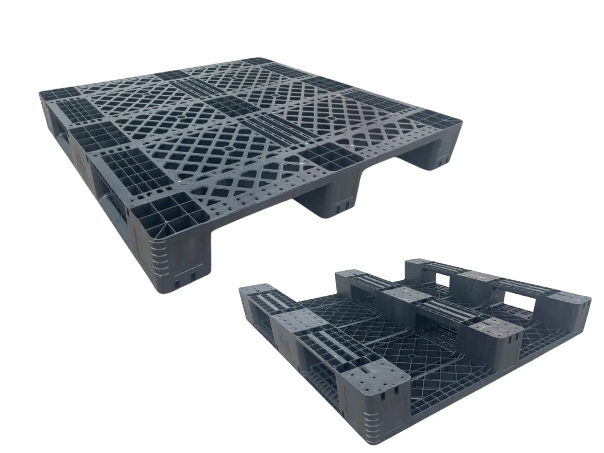 Pallet Nhựa 1300x1300x150mm Đen HDPE Tái Sinh + Nguyên Sinh