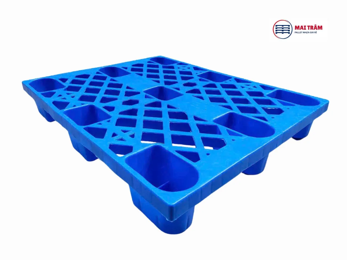 Pallet Nhựa Chân Cốc 800x1200x140mm HDPE Tái Sinh + Nguyên Sinh Mới
