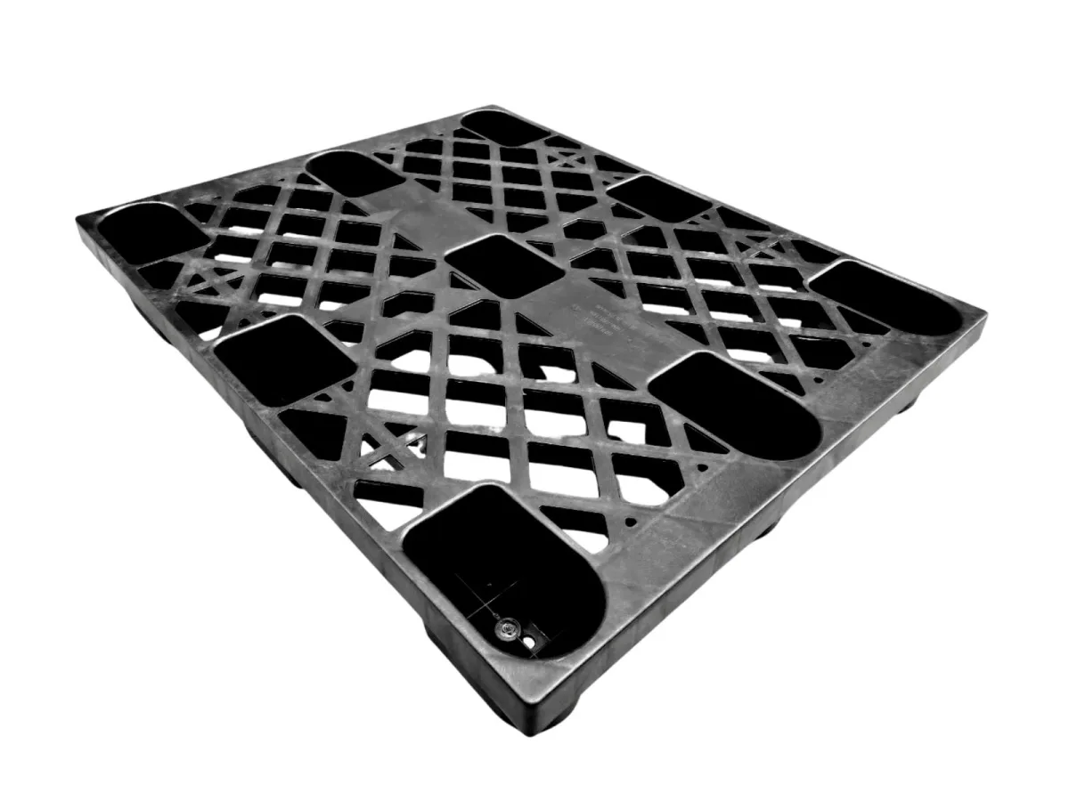 Pallet Nhựa Chân Cốc 800x1200x140mm đen HDPE