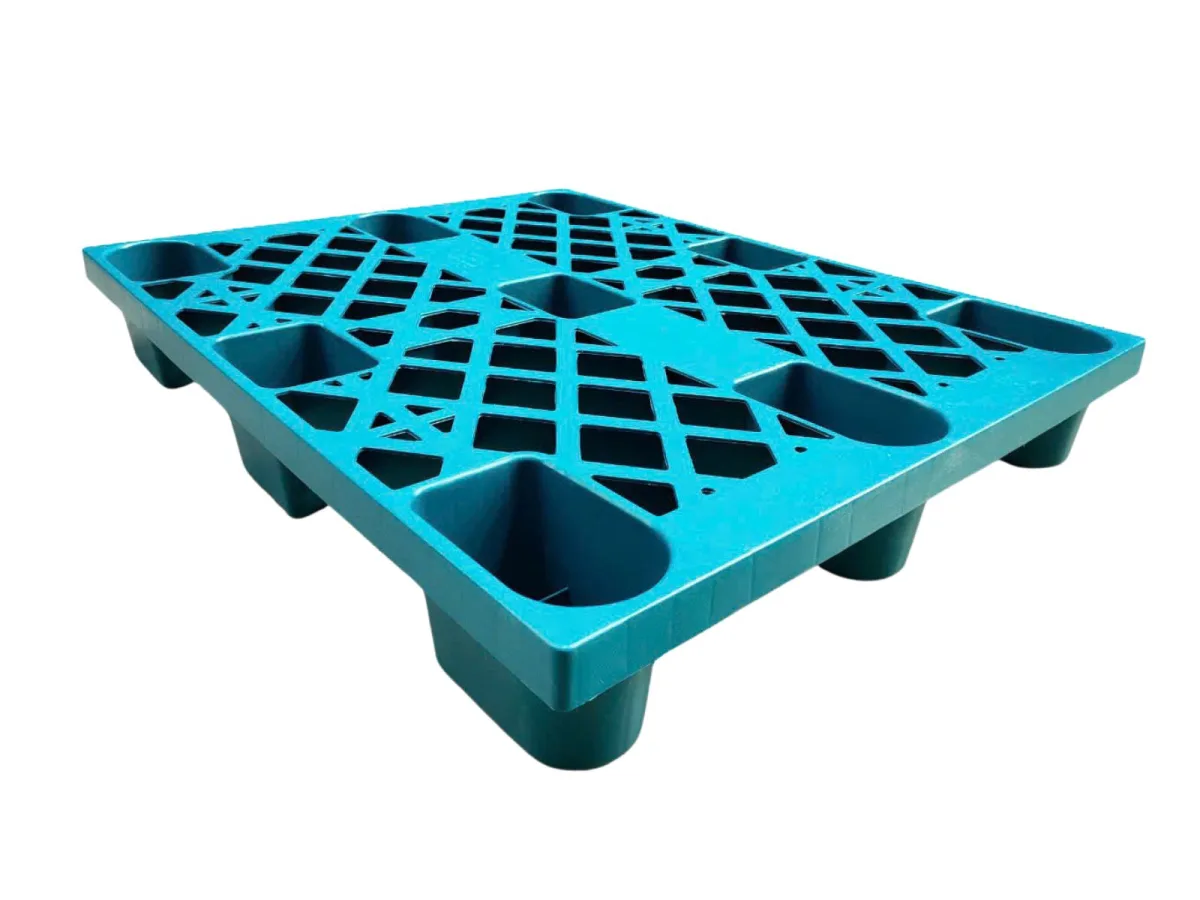 Pallet Nhựa Chân Cốc 800x1200x140mm xanh HDPE