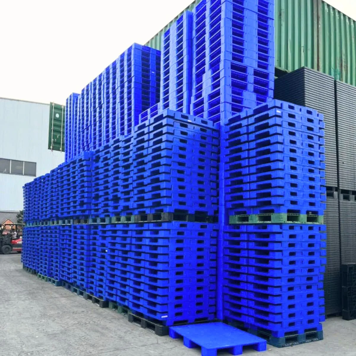 Kho hàng Pallet Nhựa 600x1000x100mm xanh dương