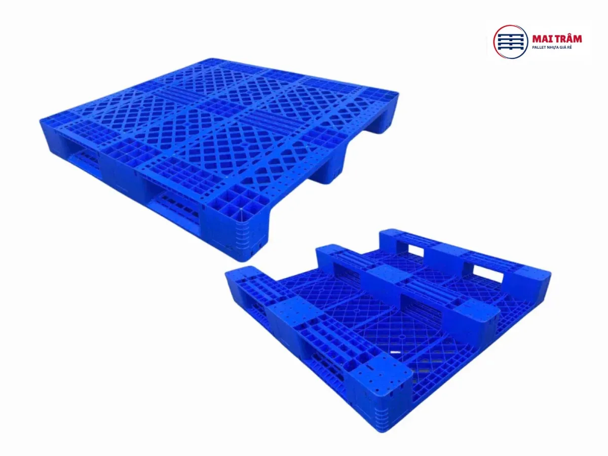 Pallet Nhựa 1300x1300x150mm HDPE Tái Sinh + Nguyên Sinh