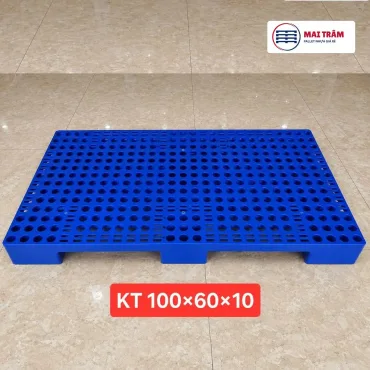 Pallet Nhựa 600x1000x100mm Xanh HDPE Nguyên Sinh là giải pháp tối ưu cho nhu cầu kê hàng hóa