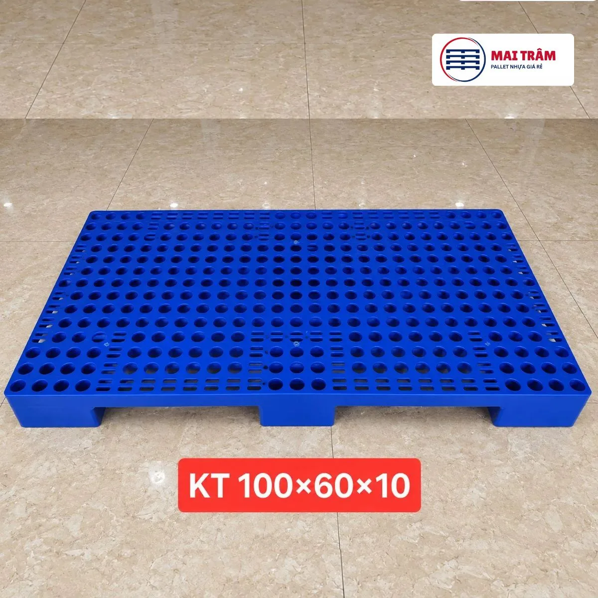 Pallet Nhựa 600x1000x100mm Xanh HDPE Nguyên Sinh là giải pháp tối ưu cho nhu cầu kê hàng hóa