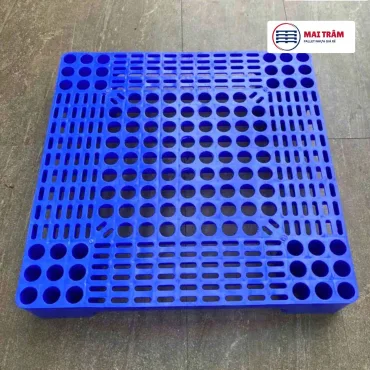 Pallet Nhựa 600x600x100mm HDPE Nguyên Sinh Xanh Dương