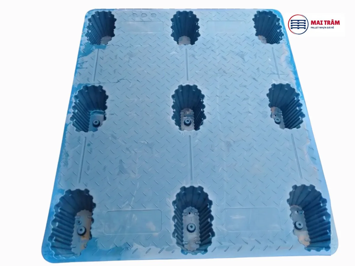 Pallet Gù Mỹ 1200x1000x140mm 2200kg – HDPE Nguyên Sinh, Mới 90%