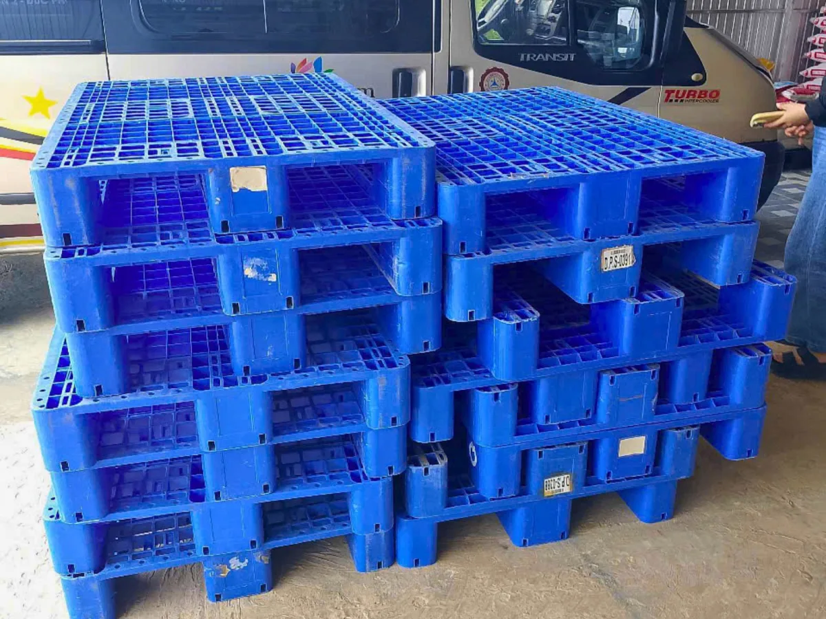 Kho hàng Pallet nhựa cũ 1200x800x150mm tại Mai Trâm