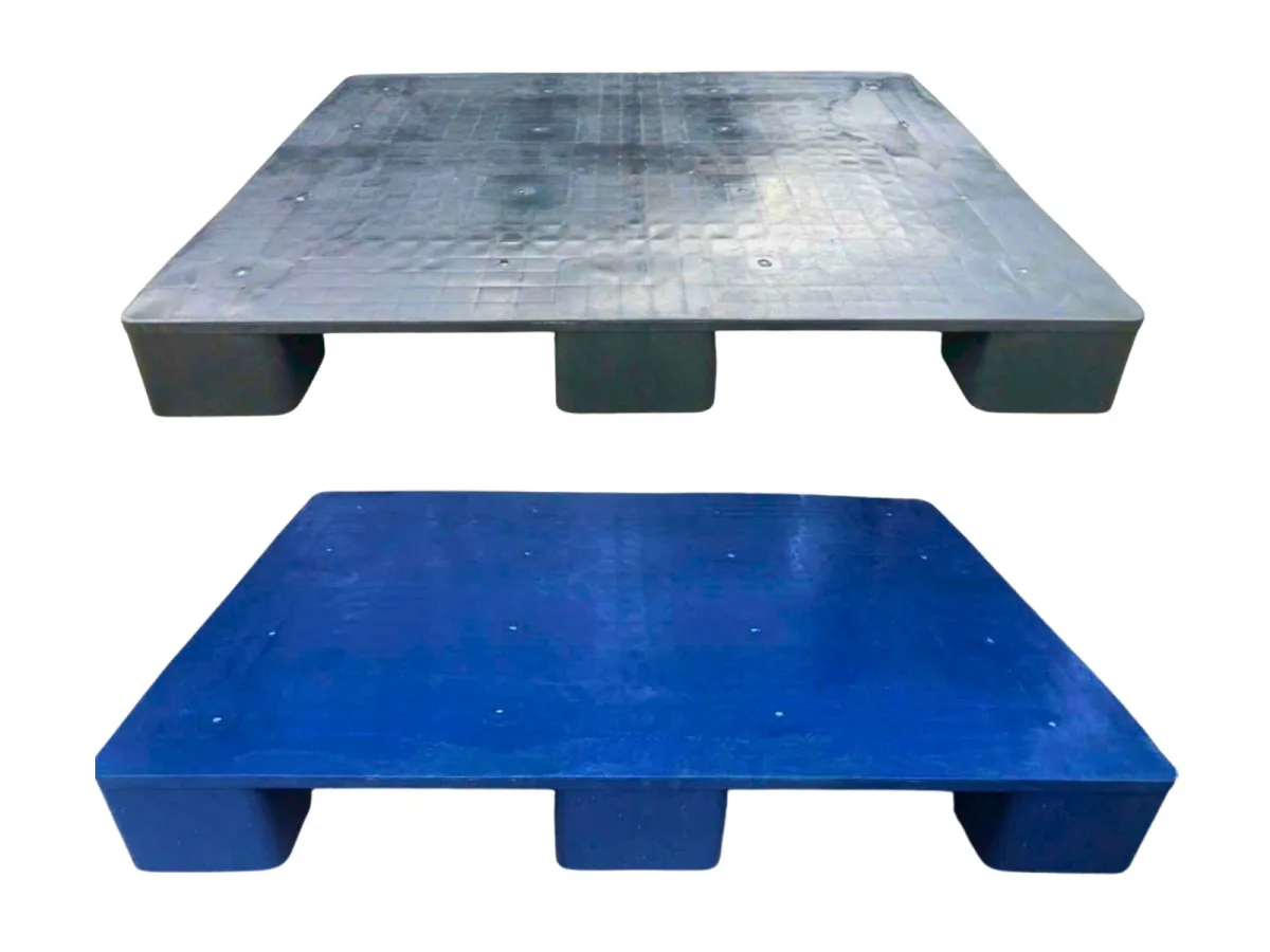 Pallet nhựa mặt kín 1200x1000x140mm HDPE xanh và đen