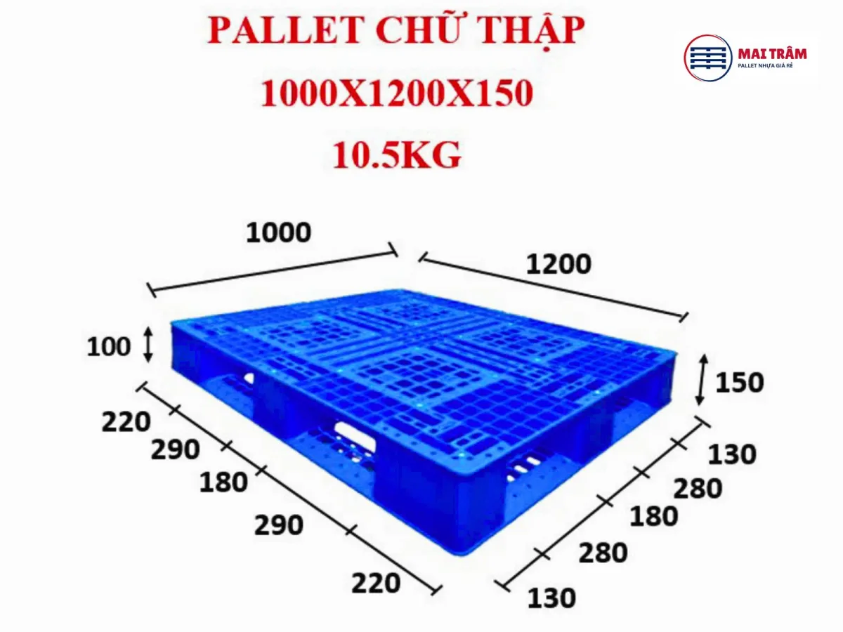 Pallet nhựa 1200x1000x150mm 2000kg