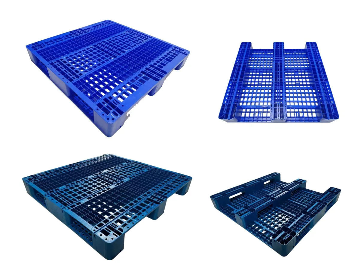 Pallet nhựa 3 chân thẳng 1100x1100x150mm 2500kg xanh