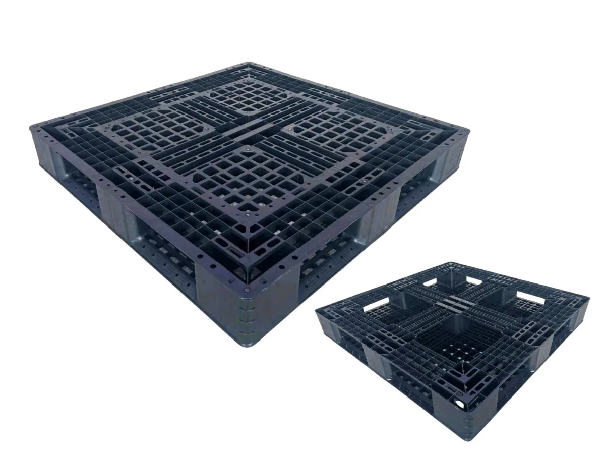 Pallet nhựa chân giằng 1100x1100x150mm đen
