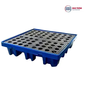 Pallet nhựa chống tràn dầu 1300x1300x300mm HDPE loại 1