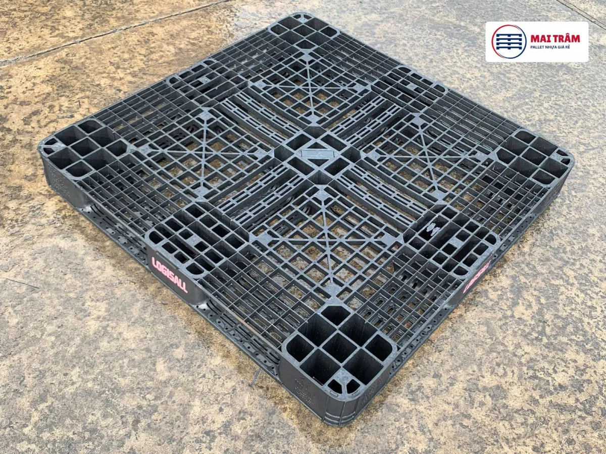Pallet Nhựa Cũ 1100x1100x120mm 1600kg – Hàng Hàn Quốc 95%, Giá Tốt