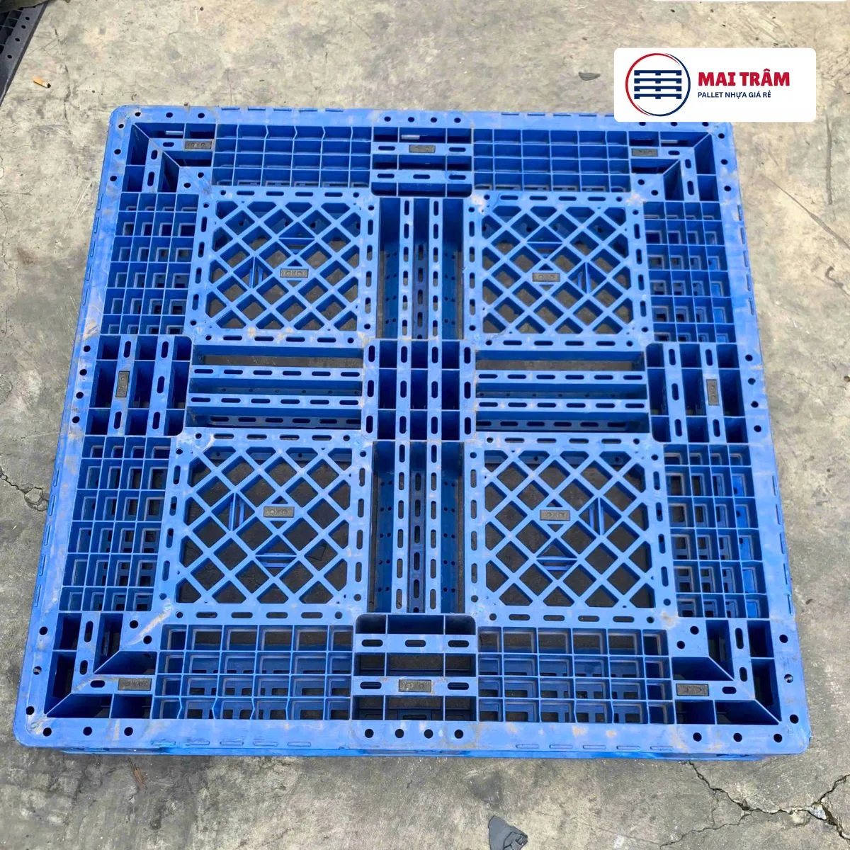 Pallet Nhựa Cũ 1100x1100x150mm Mặt Lưới