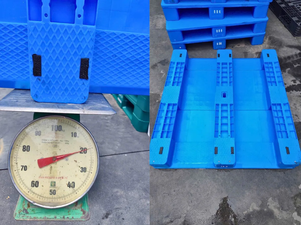 Trọng lượng Pallet Nhựa Cũ 1100x1200x150mm