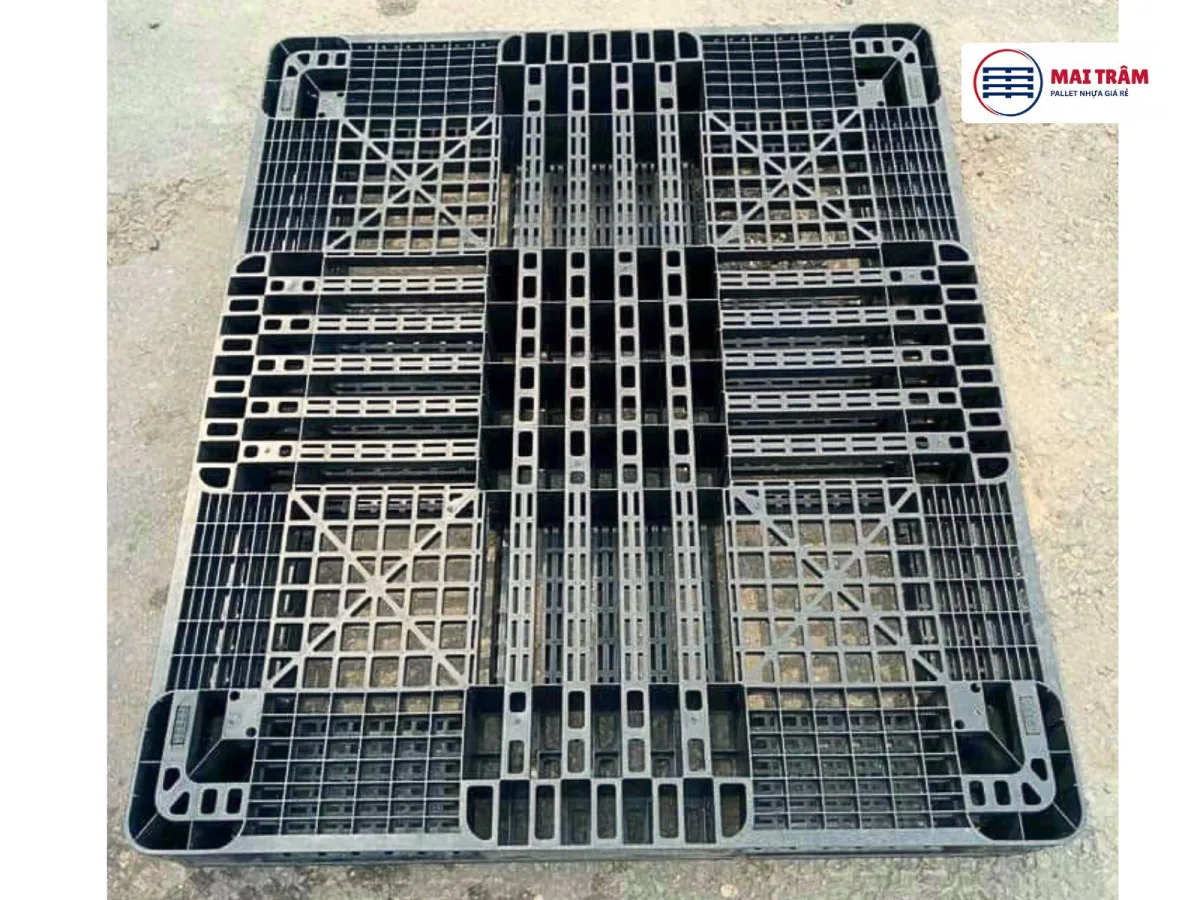 Pallet Nhựa Cũ 1100x1300x130mm 2500kg Hàng Hàn Quốc 