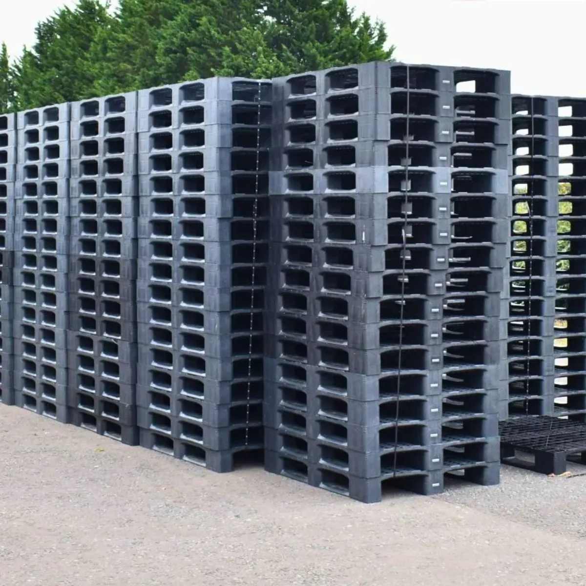Pallet Nhựa Cũ 1100x1400x150mm 2500kg đen