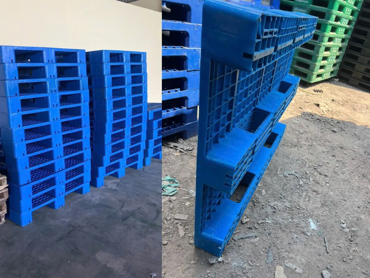 Pallet Nhựa Cũ 1100x1400x150mm tại kho Mai Trâm Plastic