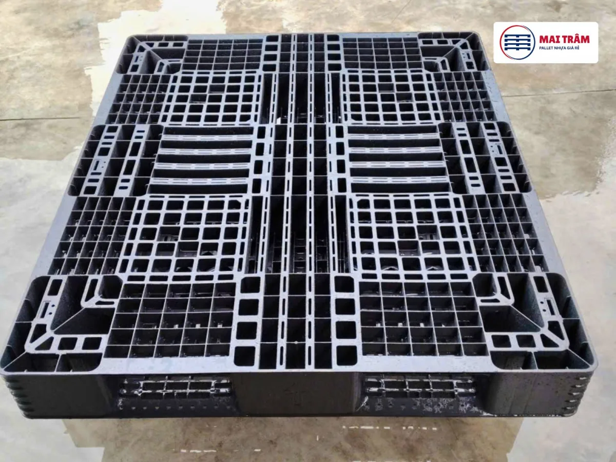 Pallet Nhựa Cũ 1100x1400x150mm 2500kg đen