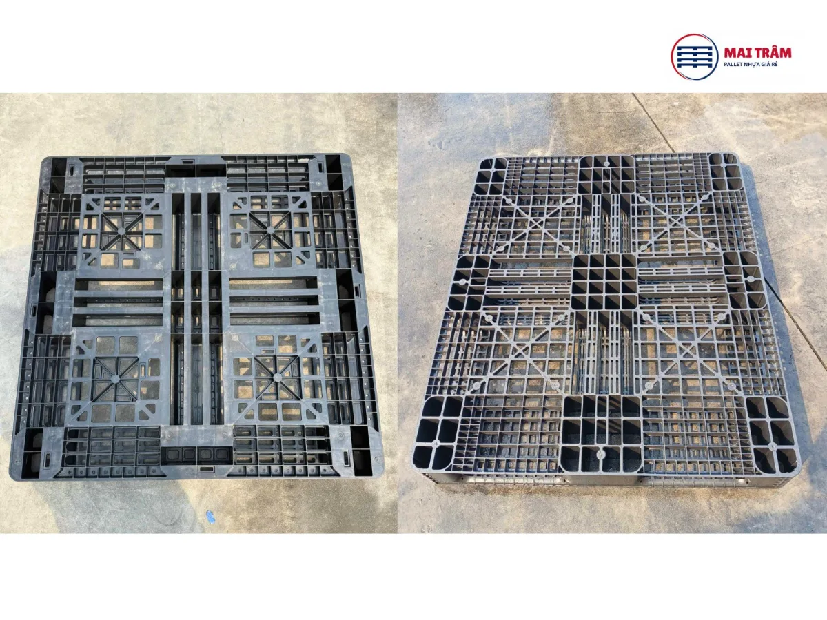 Pallet Nhựa Cũ 1100x920x120mm 95% – Hàn Quốc, Chịu Tải 1000kg
