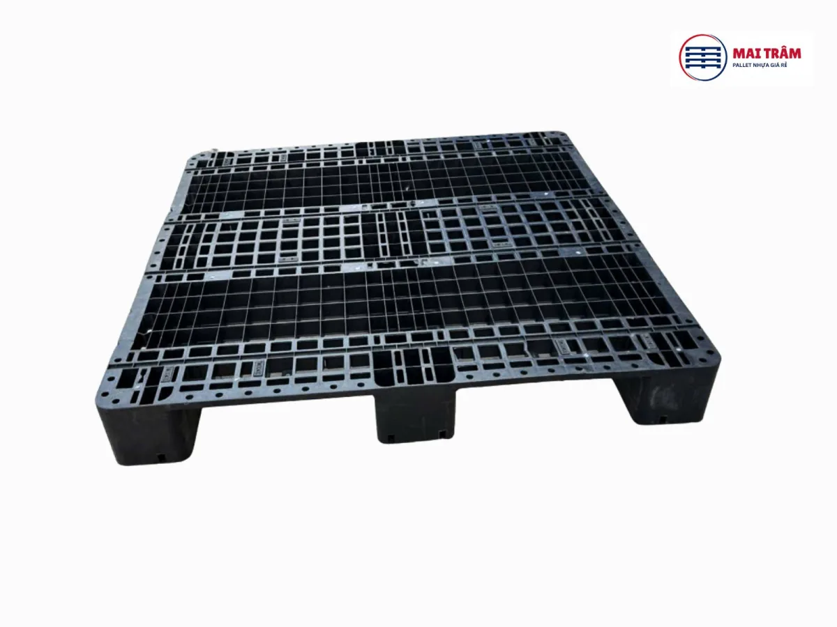 Pallet Nhựa Cũ 1200x1200x150mm 90% – Chịu Tải 2500kg, HDPE Tái Sinh