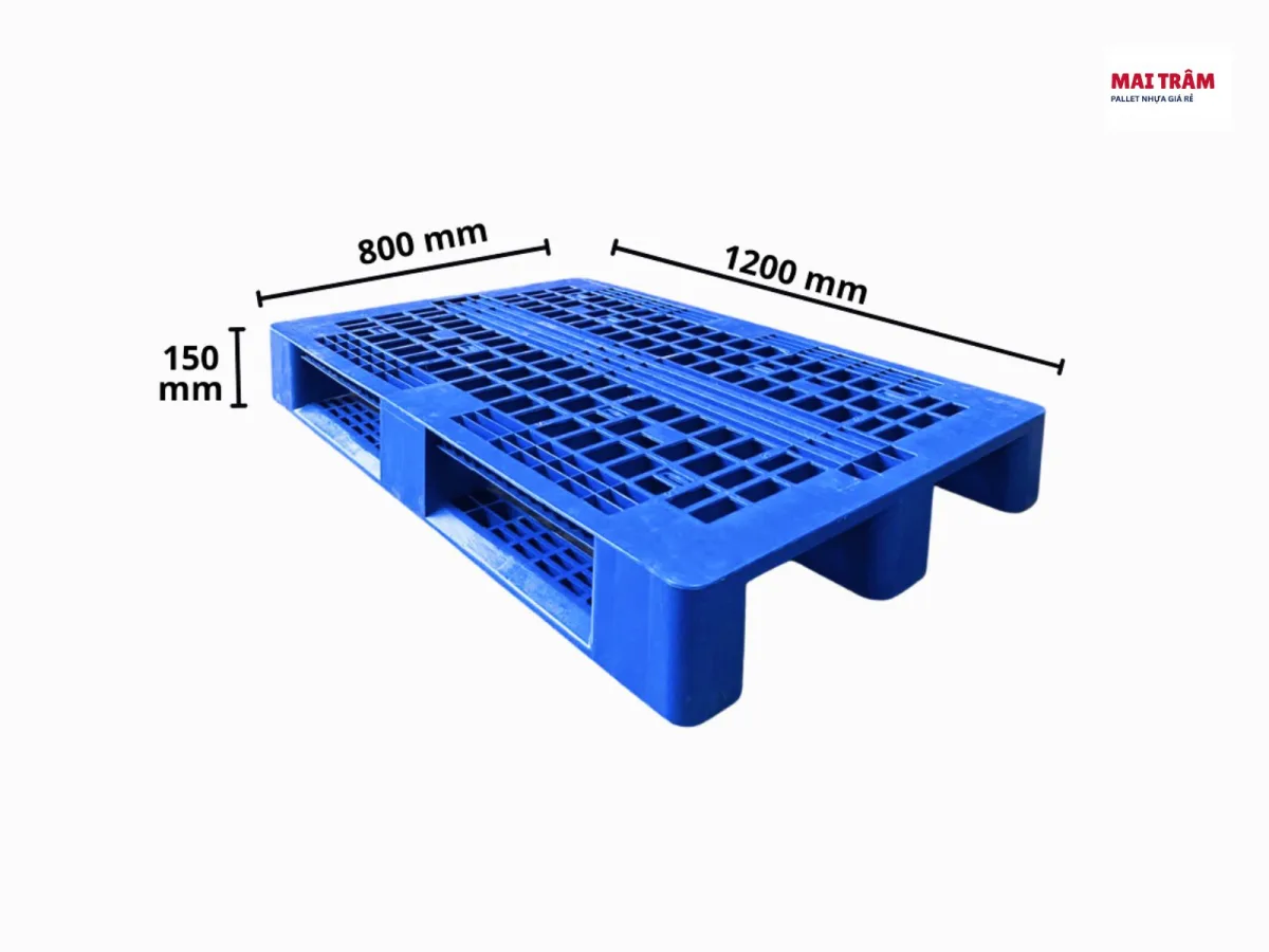 Pallet Nhựa Cũ 1200x800x150mm 90% – Chịu Tải 2000kg, HDPE Bền Bỉ