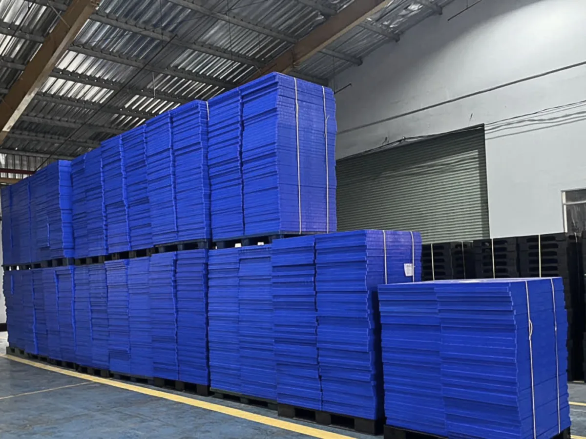 Kho hàng Pallet Nhựa Mặt Kín 600x1000x35mm Tái Sinh Xanh Dương