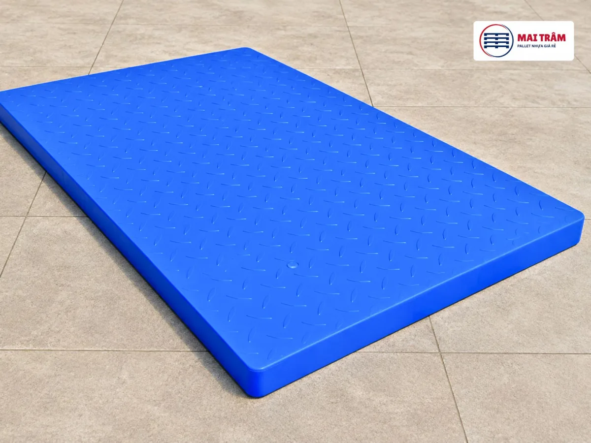 Pallet Nhựa Mặt Kín 600x1000x35mm 4000kg HDPE Nguyên Sinh Mới 100%