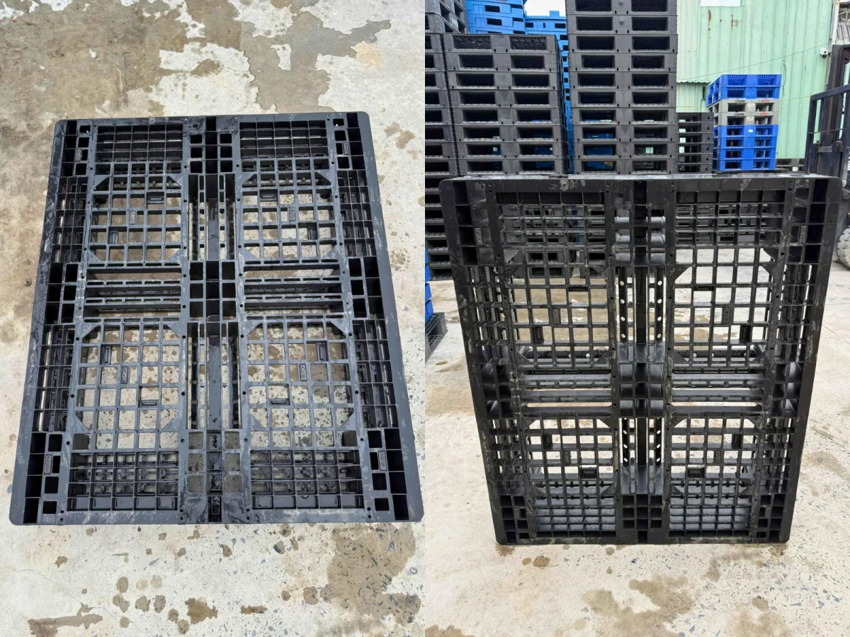 Mặt trước và sau Pallet Nhựa Mặt Lưới 1200x1000x150mm