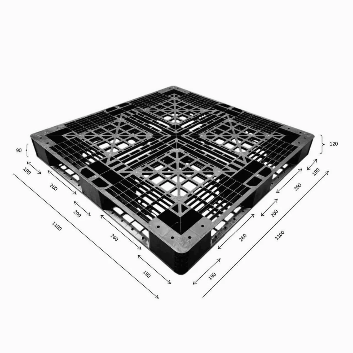 Pallet Nhựa Xuất Khẩu 1100x1100x120mm 6,5kg - Kê Hàng Xuất Khẩu - Ảnh 2