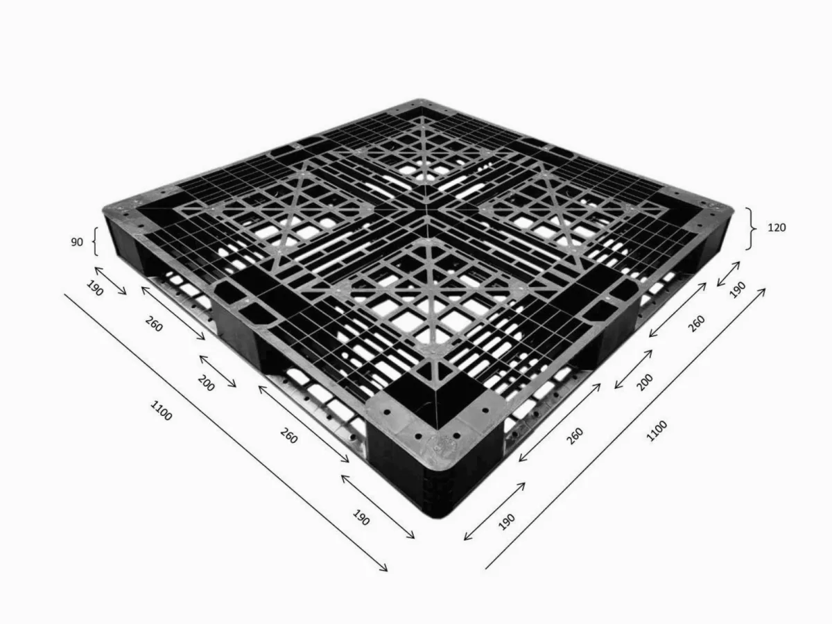 Thông số Pallet Nhựa Xuất Khẩu 1100x1100x120mm