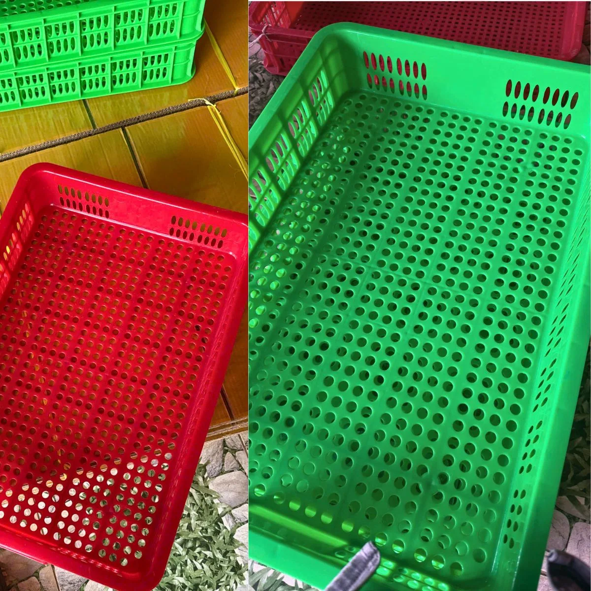 Sóng nhựa hở 610x420x100mm HDPE