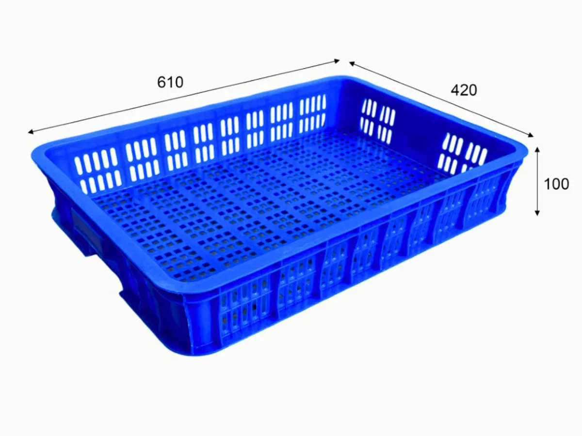 Thông số sóng nhựa hở 610x420x100mm HDPE nguyên sinh