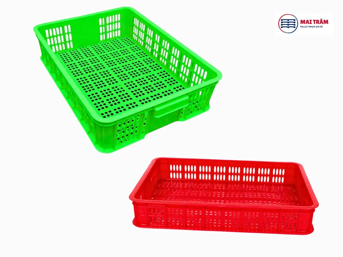 Sóng nhựa hở 610x420x100mm HDPE nguyên sinh
