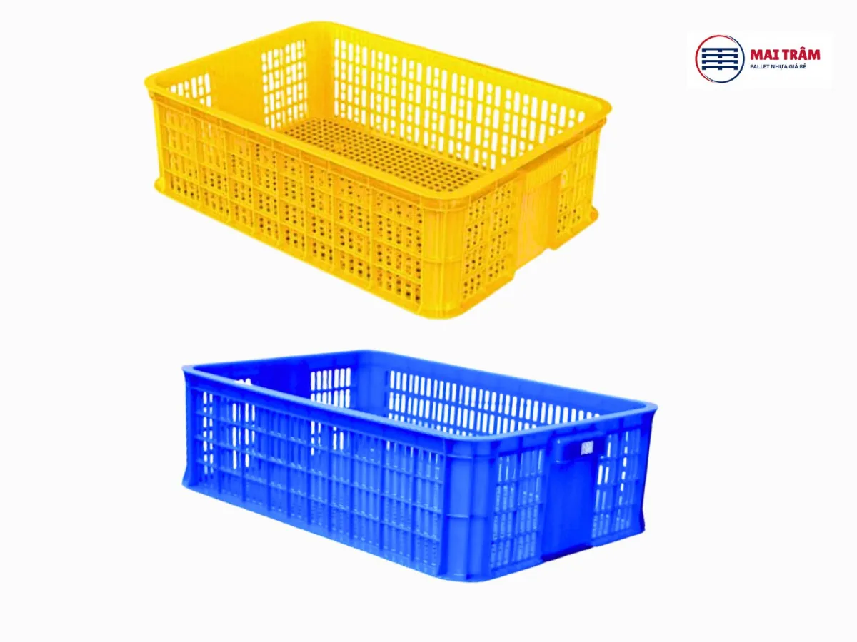 Sóng nhựa hở 610x420x190mm HDPE nguyên sinh