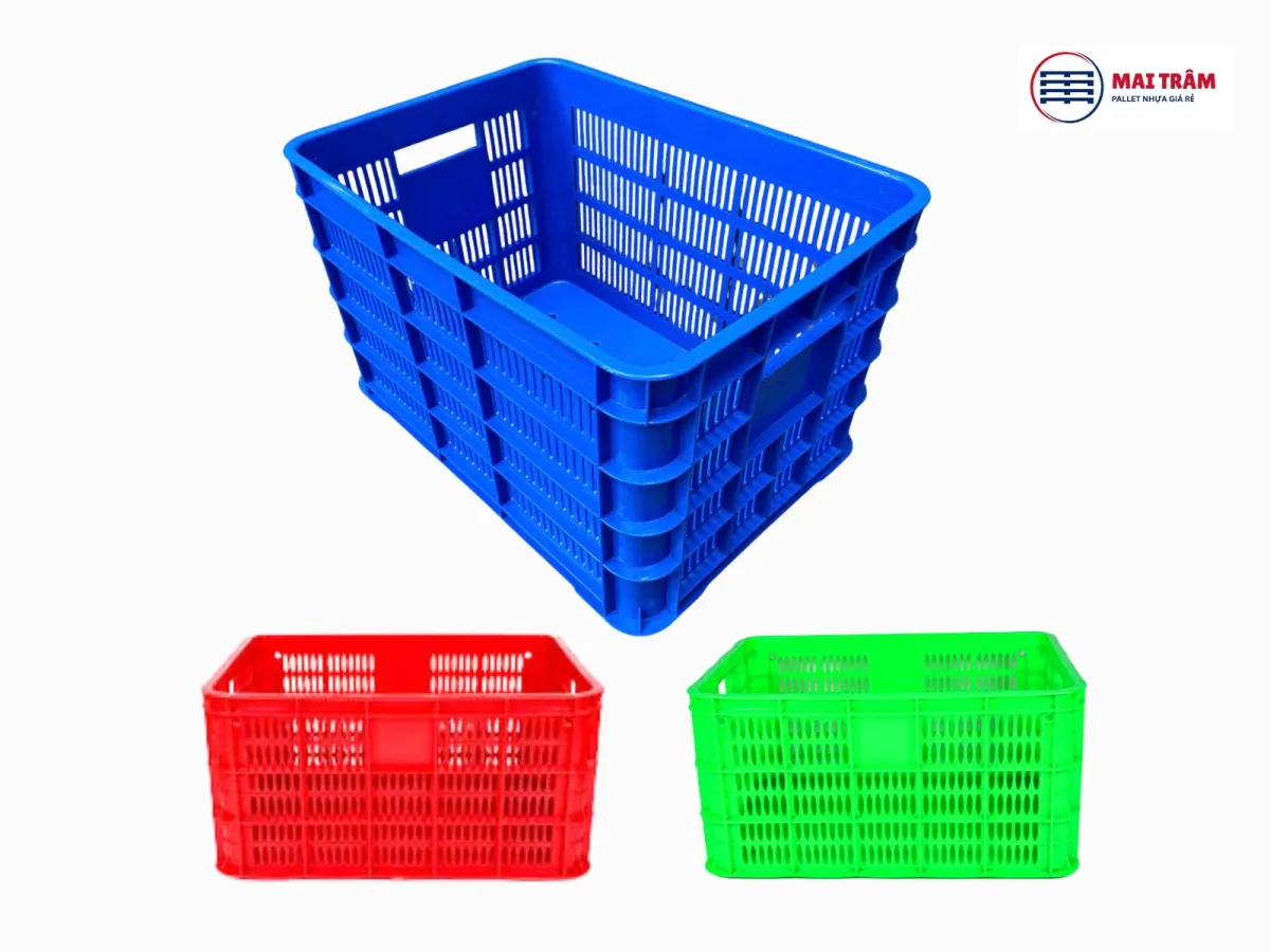 Sóng nhựa hở 610x420x310mm HDPE nguyên sinh