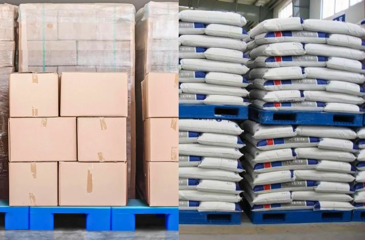 Pallet nhựa đặc thường được sử dụng kê hàng điện từ và lương thực