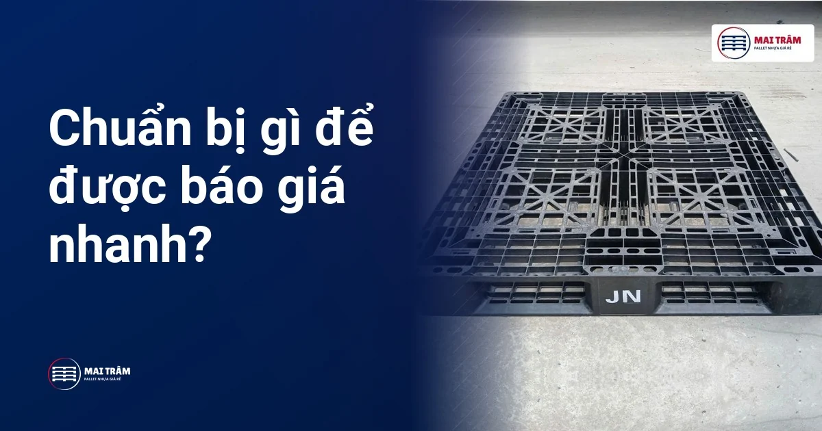 Pallet nhựa cũ màu đen chụp mặt trên và cạnh chân, ví dụ góc chụp nên gửi khi cần báo giá