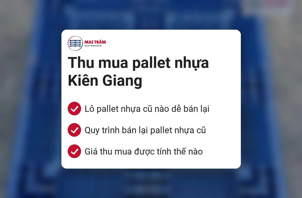 Bìa bài thu mua pallet nhựa Kiên Giang: ba ý chính về lô dễ bán, quy trình bán lại và cách tính giá